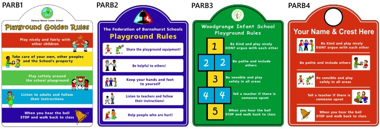 wall mounted play area rules signs